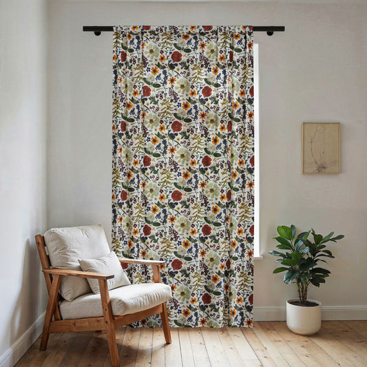 Floral Sheer Curtain Panel